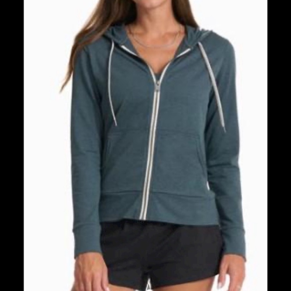 Vuori Halo Performance Zip-up Hoodie Green/Blue XS